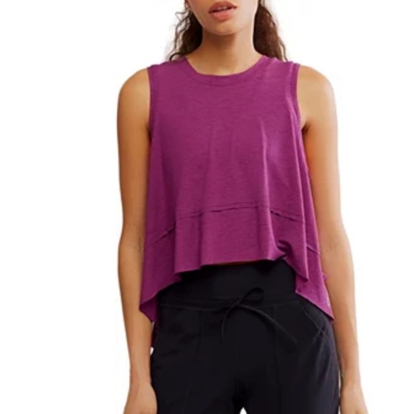 NWT FREE PEOPLE FP Movement Tempo Tank deep mulberry color size XS - Picture 6 of 8